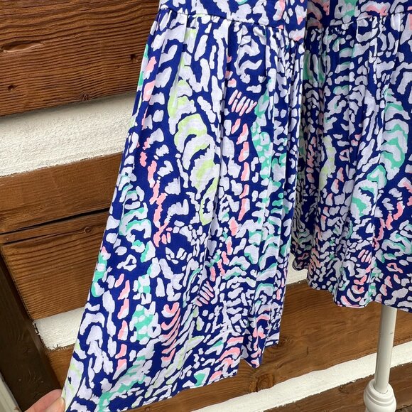 LILY PULITZER Kahli Top, Shirt. Blue Coral Grotto Move It or Lose it. Tassels XS - Picture 6 of 12